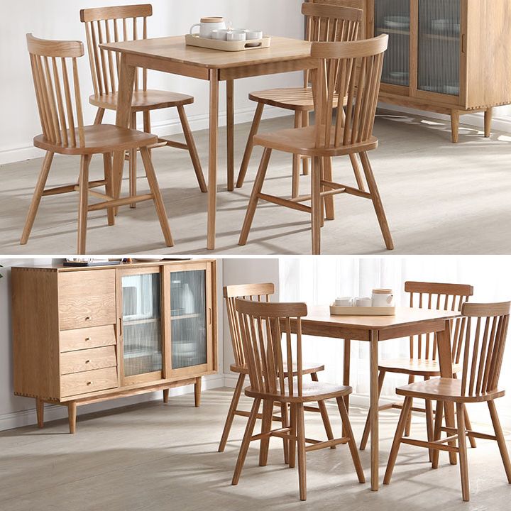 Quadrat 4 Beine Industrielle Esstisch Holz Farbe Fixierter Tisch mit massivem Holz