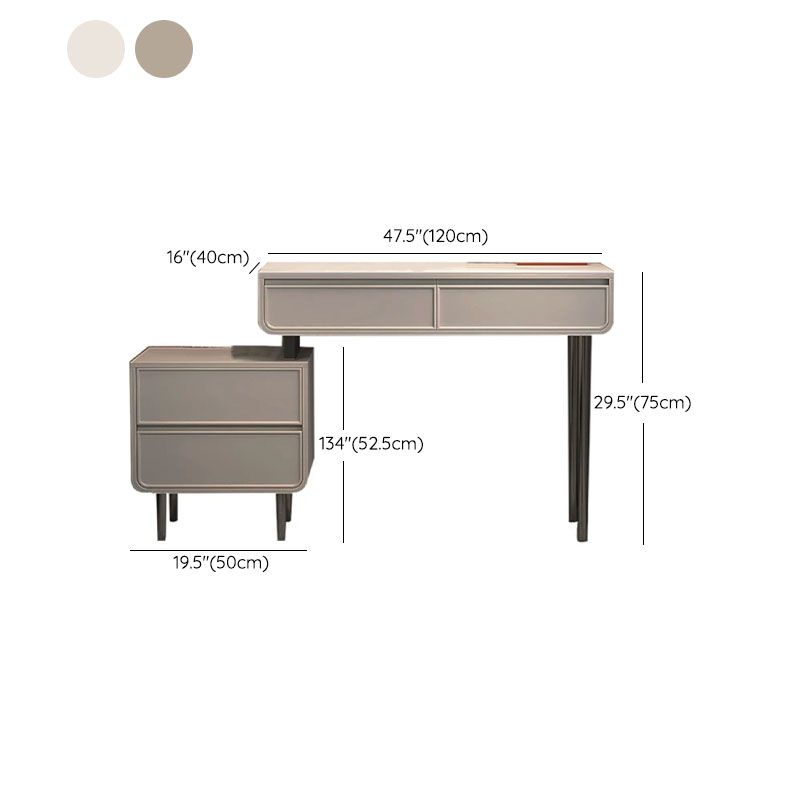 Glam With 2/4 Drawer Solid Wood Bedroom Standing Make-up Vanity