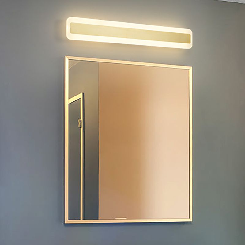 Strip Shape Wall Light Modern Style Metal 1 Light Sconce Light for Shower Room