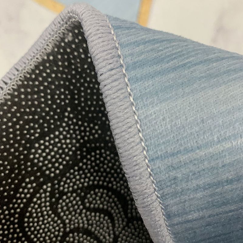 White Tone Nordic Area Carpet Polyester Geometric Splicing Indoor Rug Easy Care Carpet for Bedroom