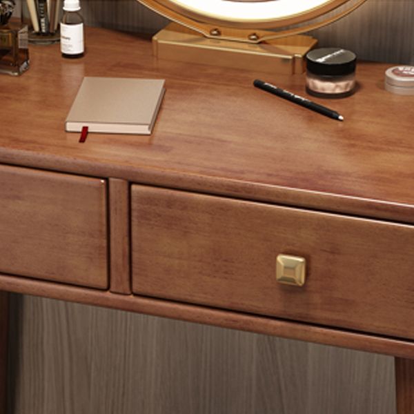 Scandinavian Rubberwood Makeup Counter with Drawer Vanity Dressing Table