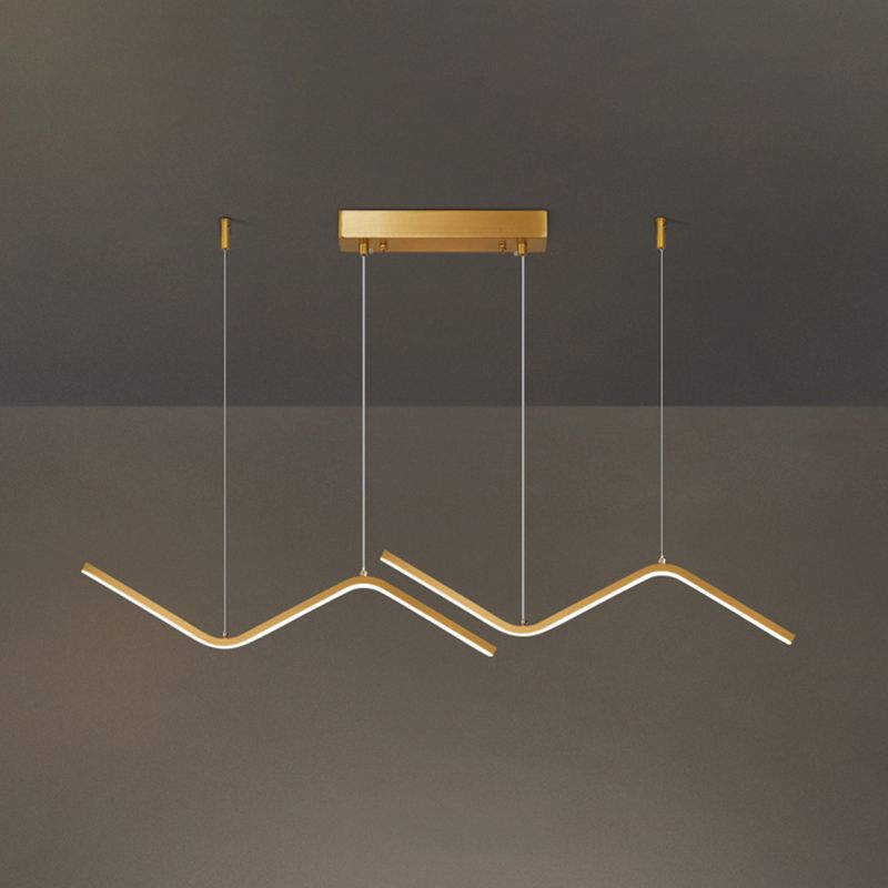 Colgante Nordic Brass Brass Island Light Gold Led Island LED para comedor