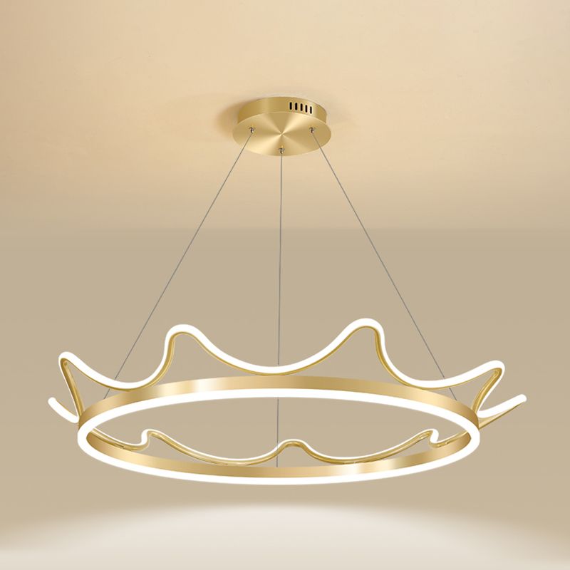 Lámparas de lámparas de lámpara de aluminio modernas Corona de lámparas colgantes de suspensión de 2 luces