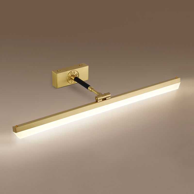Metal Linear Shade Wall Sconce Modern Style 1- Light Mirror Wall Mount Lighting