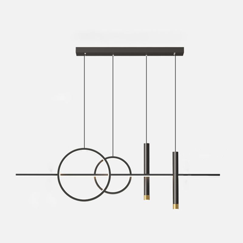 Luce isola LED lineare di ferro in gel di silice in stile minimalista moderno lampada sospesa per spazi interni