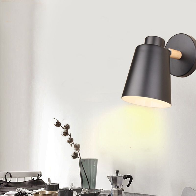 White/Black Single Contemporary Wall Mounted Sconce Metal Wall Light