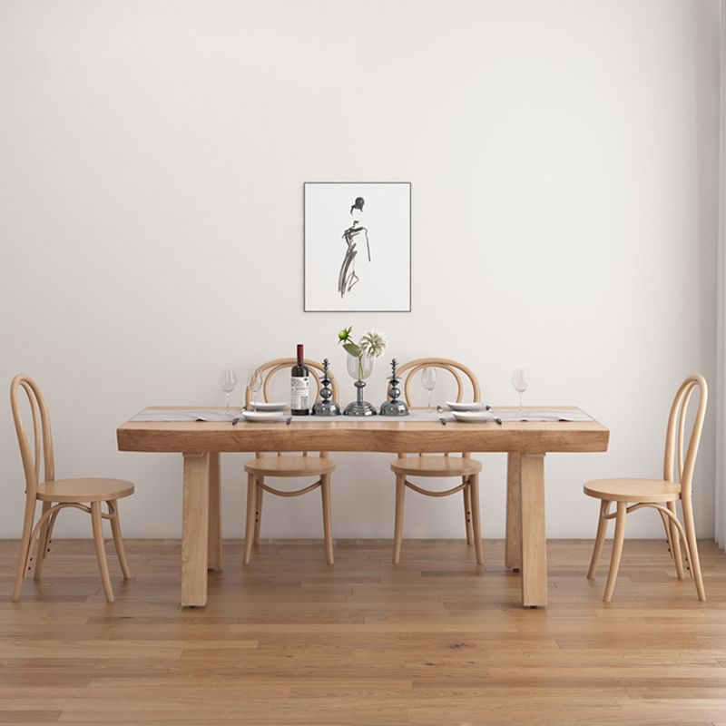 Modern 1/4/5/6 Pieces Dining Set with Solid Wood Table and Chairs Furniture