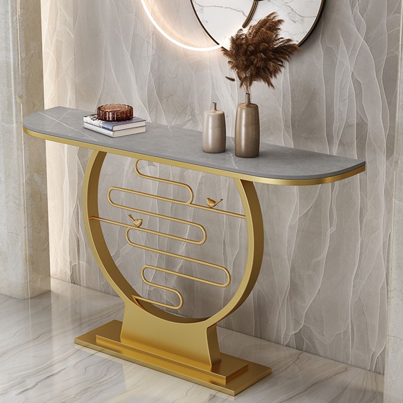 Half Moon Marble/metal Scratch Resistant Console Table for Hall