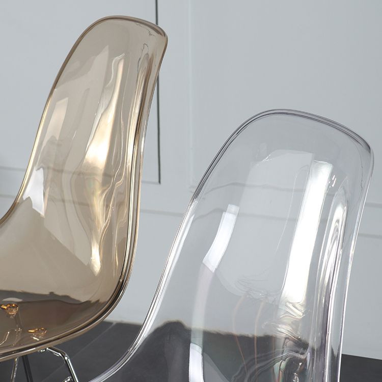 Contemporary Style Kitchen Metal Dining Chairs Armless Dining Side Chairs