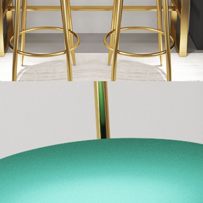Barhocker im Glam-Stil, Metallbeine, runder Sitz, Barhocker mit Fußstütze für die Küche