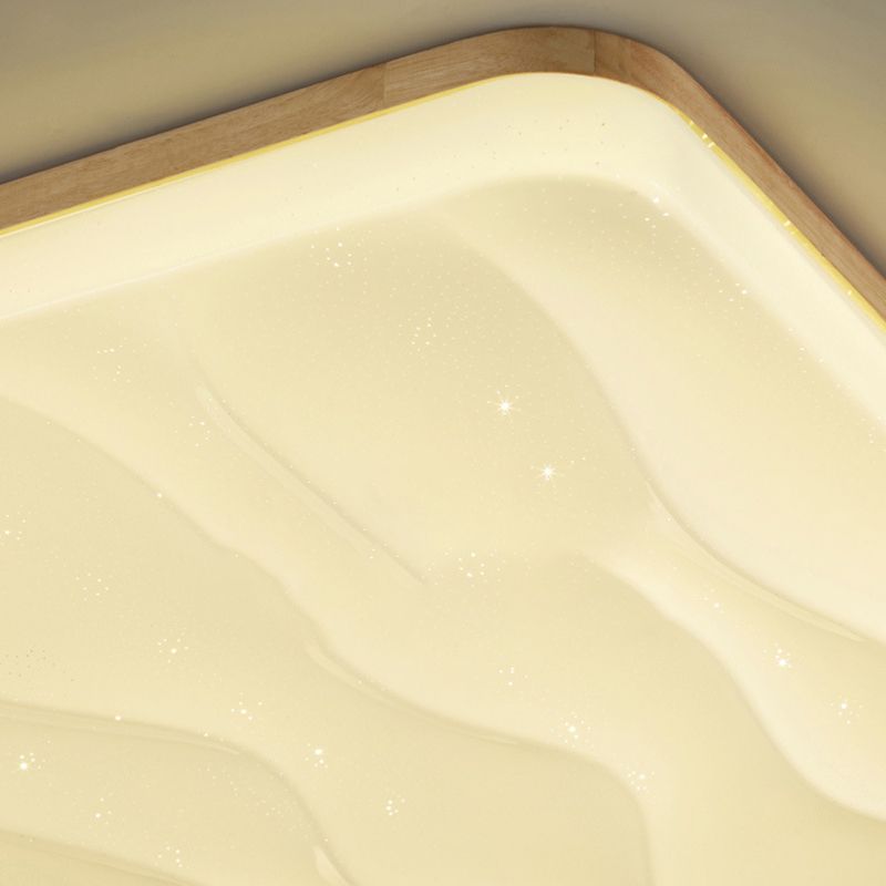 Geometric Flush Mount Lamp Modern Style Wood 1 Light Flush Mount Lights