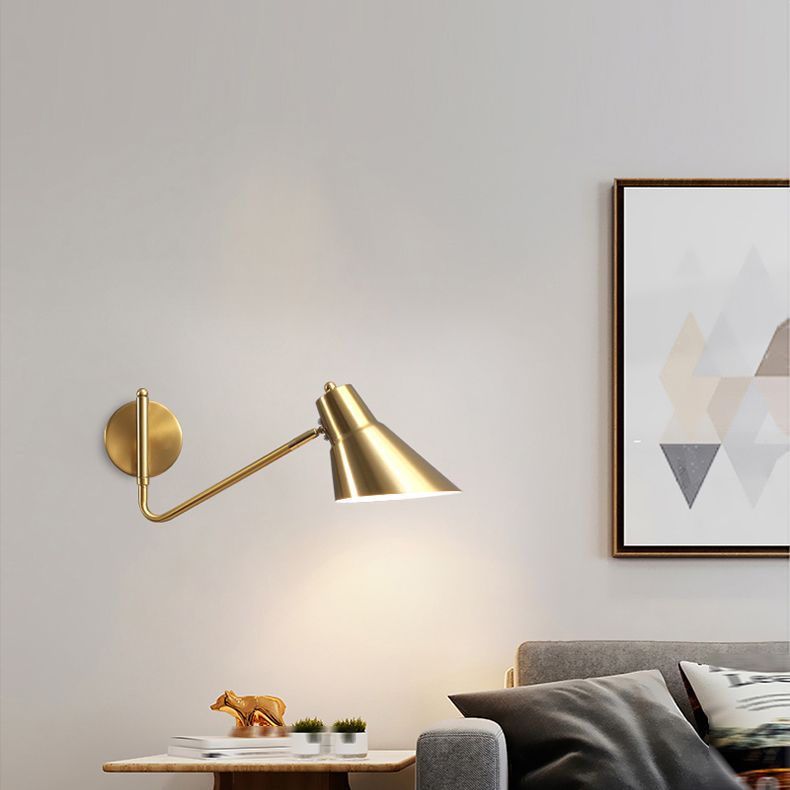Modern Wall Sconce Geometric Shape Wall Light with Metal Shade for Bedroom