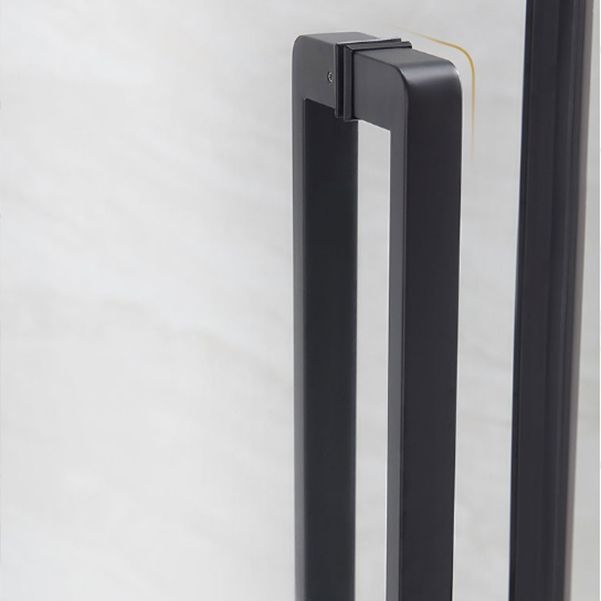 Black 304 Stainless Steel Shower Enclosure Clear Round Shower Stall