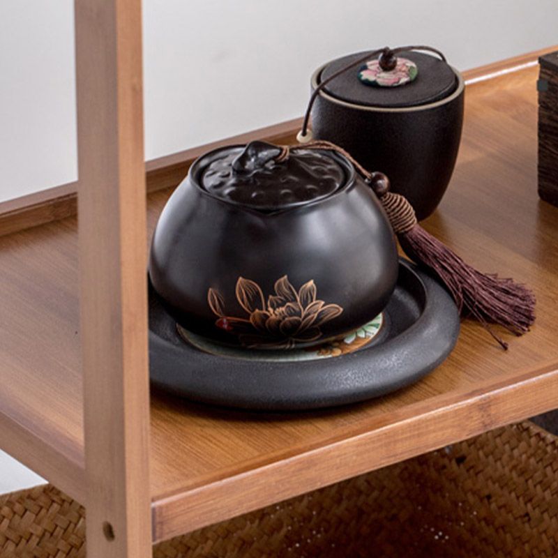 Modern Open Storage Kitchen Trolley Rolling Prep Table with Open Shelves