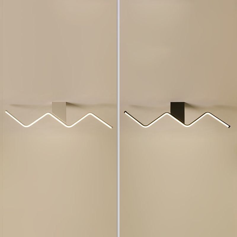 1 Light Linear Flush Mount Ceiling Light Modern Metal Ceiling Light Fixture