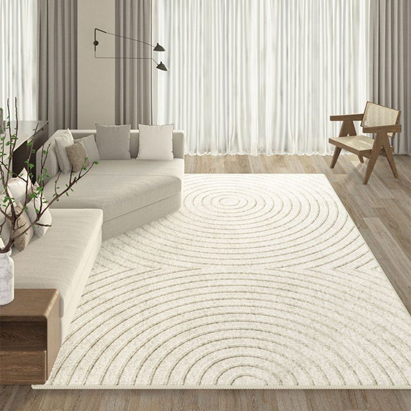Polyster Rectangle Carpet Striped Printed Living Room Area Rug Non-Slip Backing Carpet