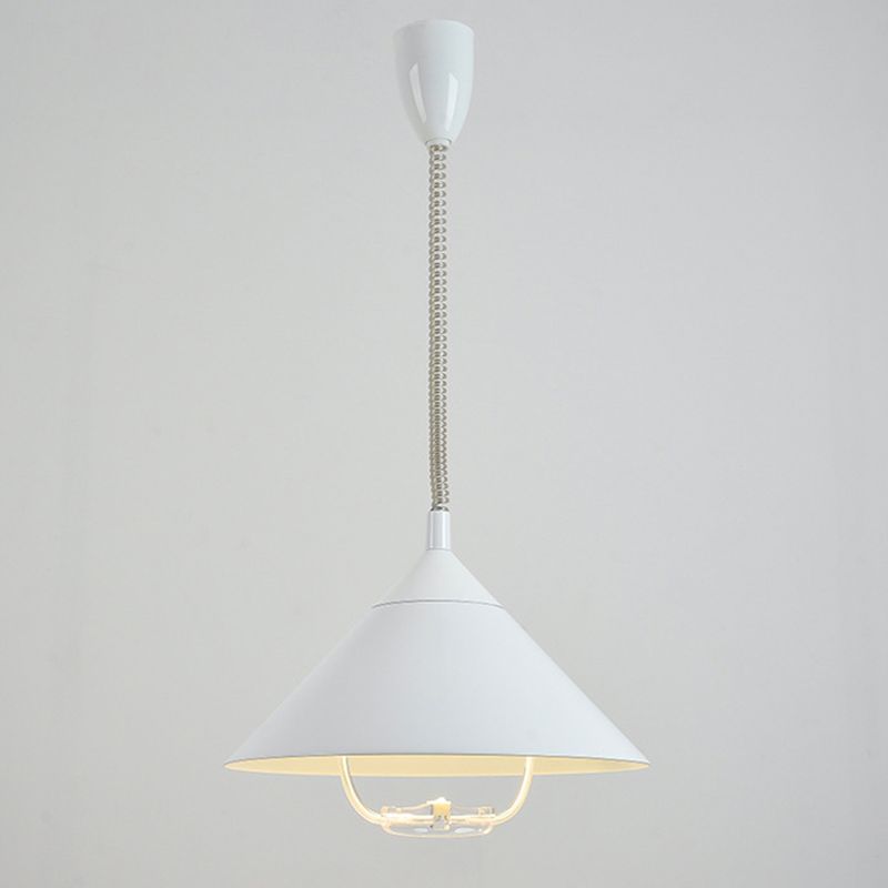 Postmoderne conische schaduw hanger aluminium 1 lamp restaurant Drop Lamp met lentekoord en handvat