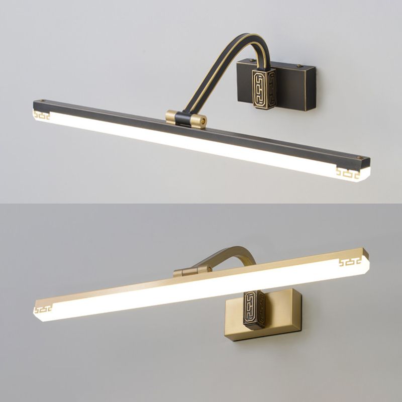 Metal linear Shade Mirror Wall Lights Modern 1 Head Wall Mount Fixture