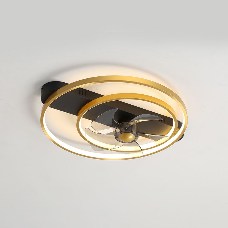 Minimalistische lineare Deckenventilator Leicht Metallic Schlafzimmer LED SEMI BUSCH MOUNTED LICHT