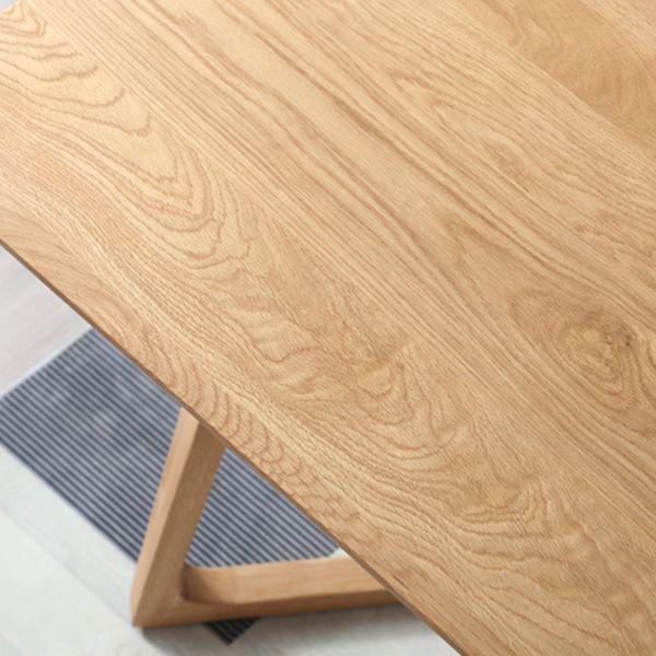 Mesa de comedor de madera maciza de roble con pedestal doble, mesa de comedor de estilo moderno