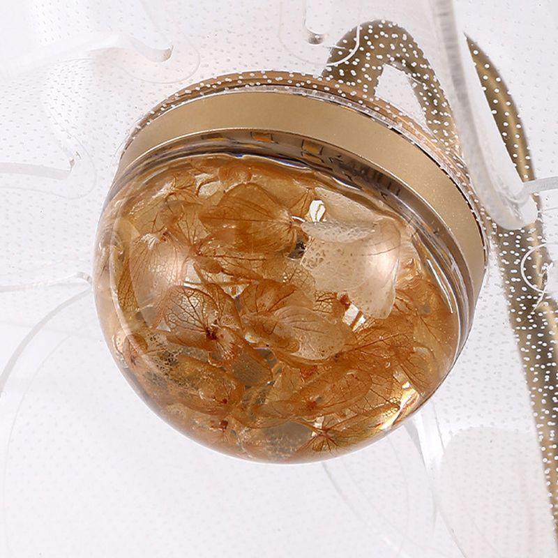 Contemporary Wall Sconce Flower Wall Light Fixture with Acrylic and Metal for Bedroom