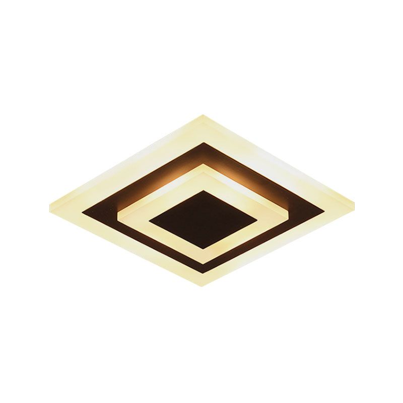 Plafonnier encastré de forme carrée, moderne et élégant, en acrylique, pour couloir et cuisine