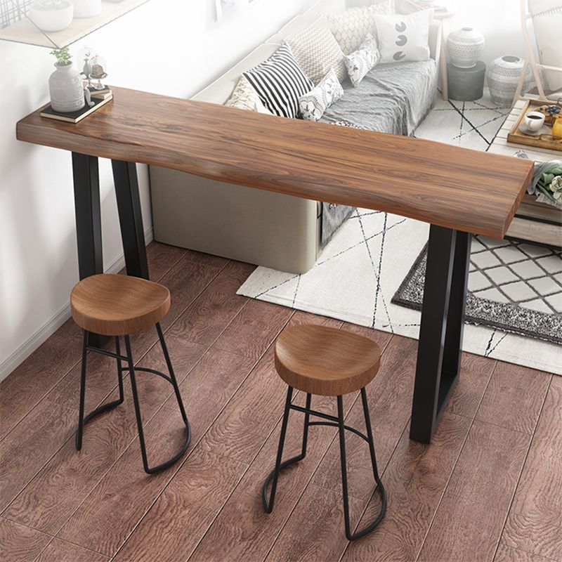 Industrial Counter Height Set 1/2/3 Pcs Solid Wood Bar Table and Stools
