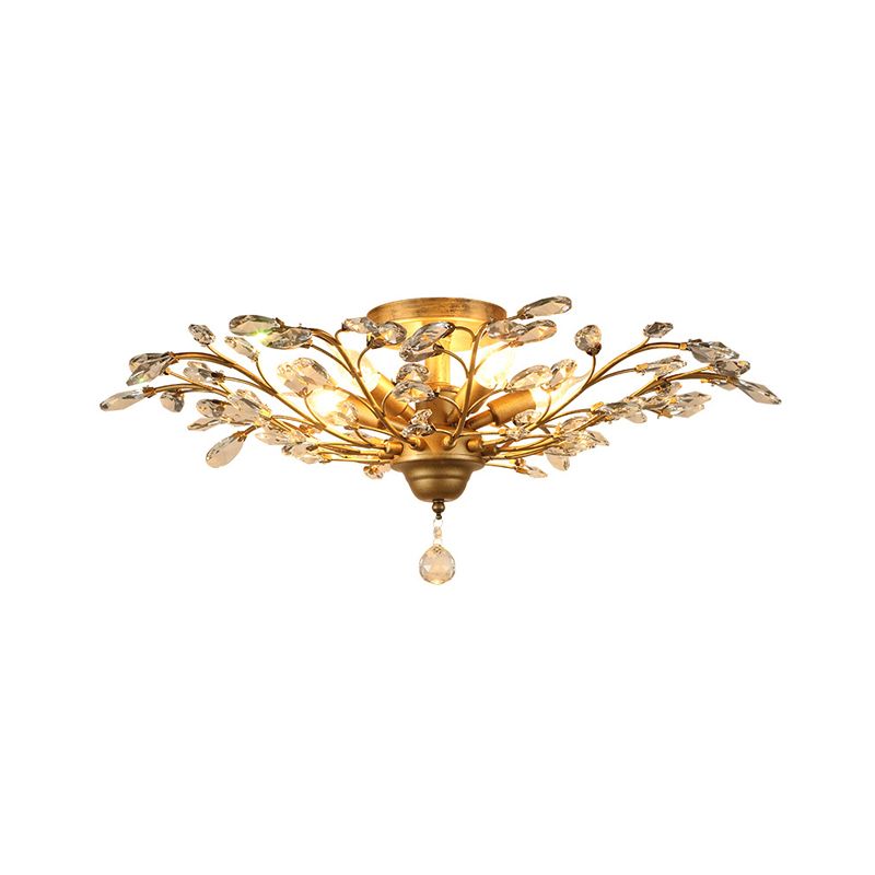 Crystal Branches Ceiling Chandelier Traditional Dining Room Pendant Lighting Fixture