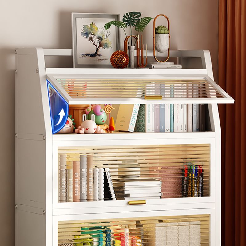 Metal Standard Bookshelf Contemporary Closed Back Bookcase with Cabinets
