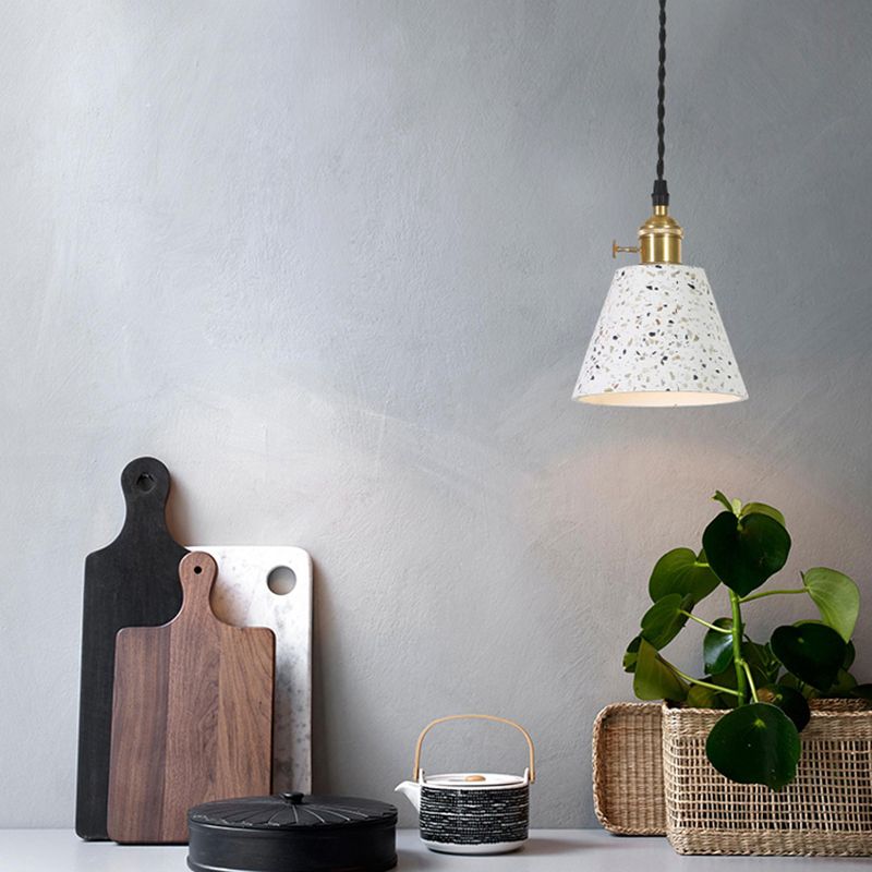 Éclairage de pendentif de ciment à tête simple simple contemporain pour salle d'étude de bar