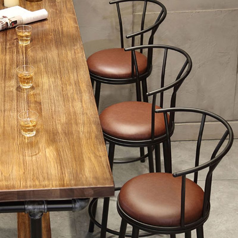Industrial Metal Dining Stools Armless Bar Stools with Footrest