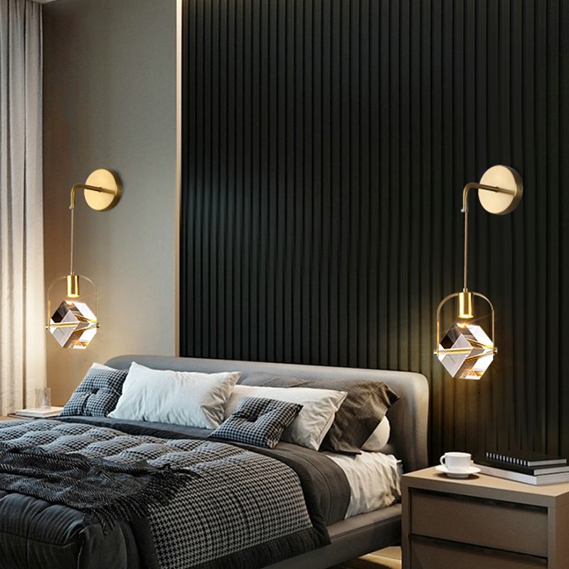 Leichter extravaganter Stil rechteckiger Wandleuchterkristall 1 Leichte Leuchten