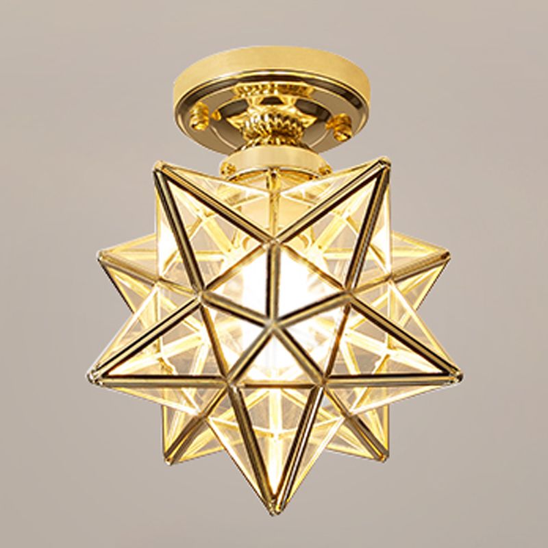 Lámpara de techo geométrica Cobre moderno 1 Montaje de alambre de luz con agujero 2-3.5 '' Dia para el pasillo