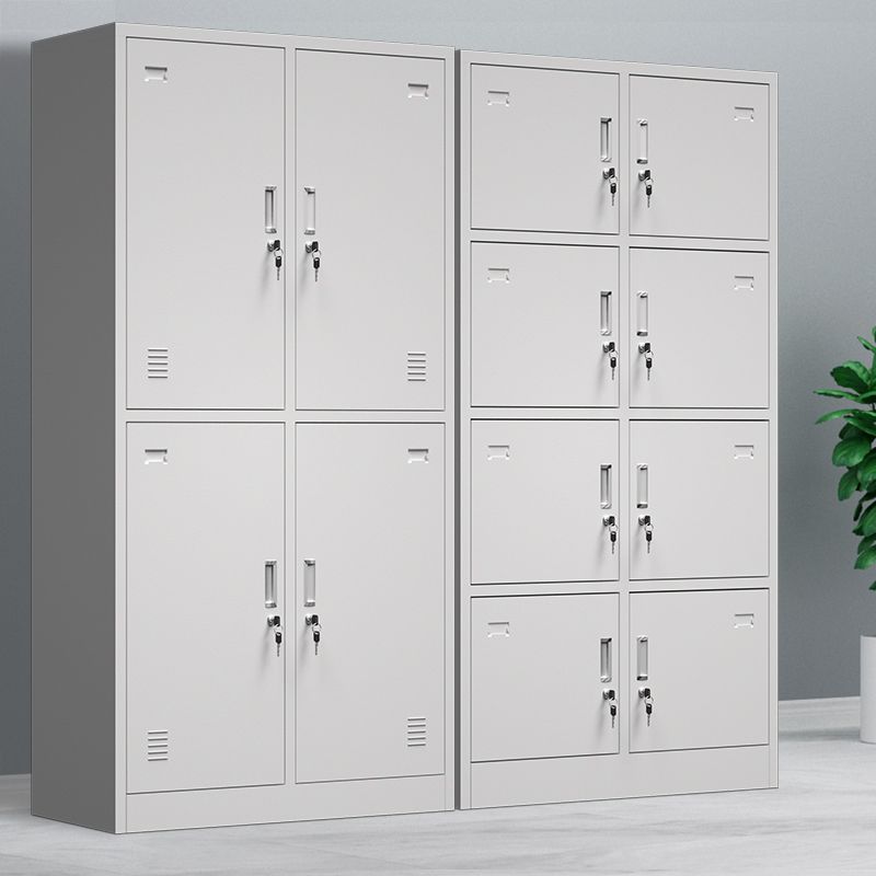 Gray Metal Cabinet for Bathroom Modern Storage Cabinet with Hinged Door