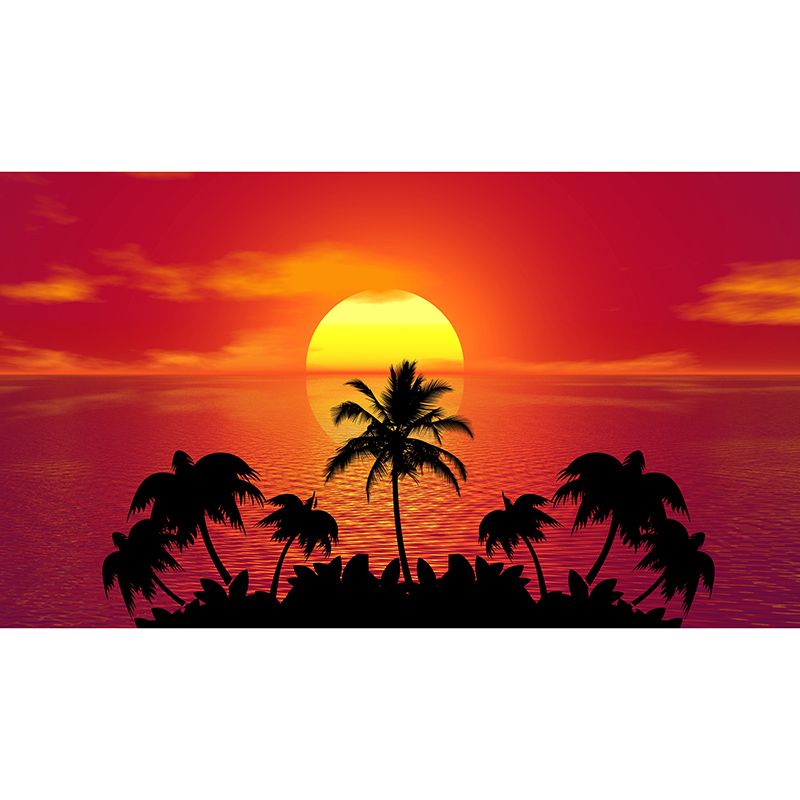 Environment Friendly Mural Wallpaper Tropical Scenery Illustration Bedroom Wall Mural