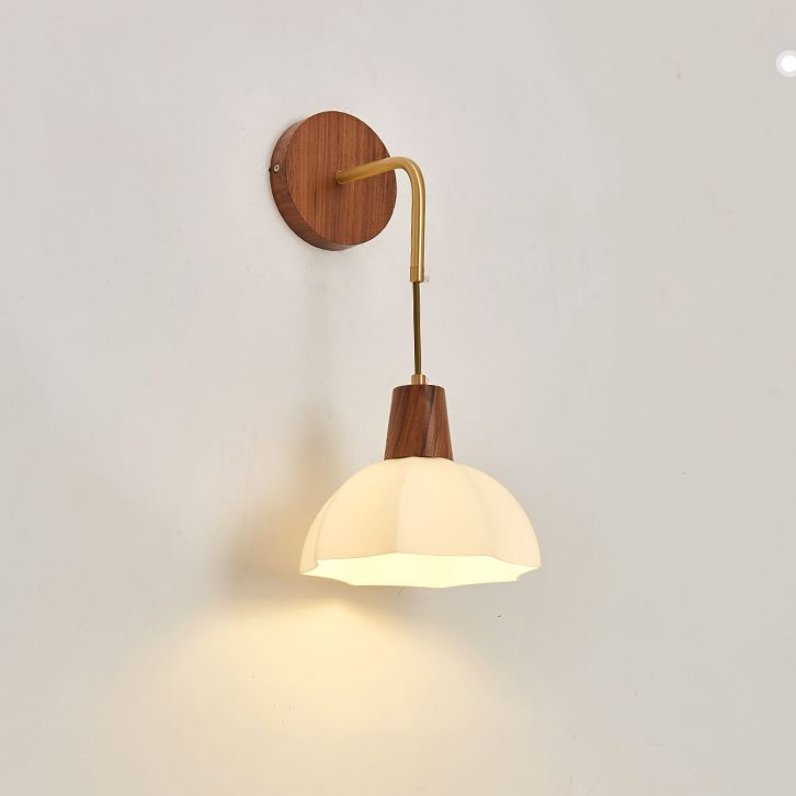 Shaded Sconce Wall Light Chinese Simple Style Copper 1 Light Sconces