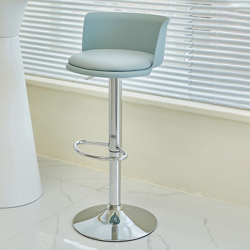Industrial Style Armless Counter Stool Adjustable Height Bar Stool with Metal Base