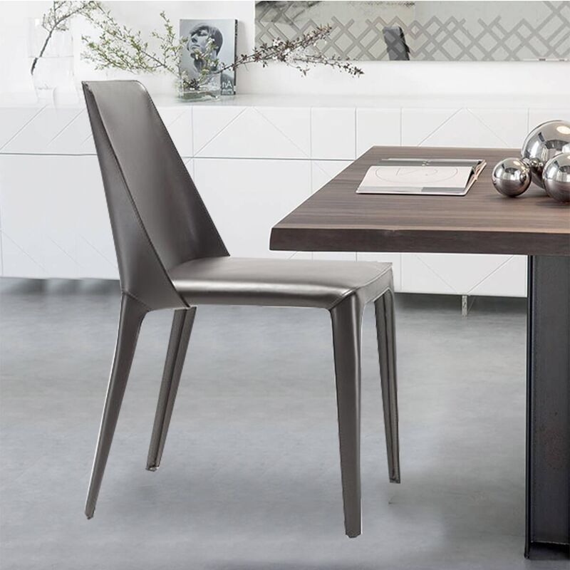 Chaise de salle à manger moderne de 18 po de large, à dossier solide, avec 4 pieds, pour un usage domestique