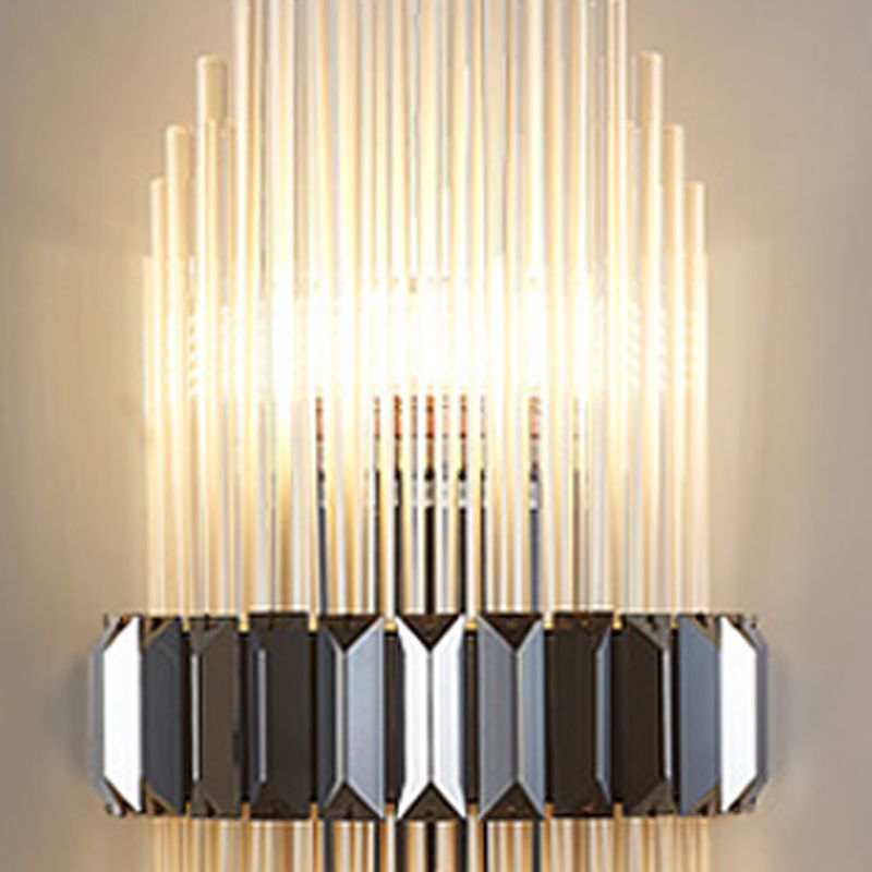 2 Light Unique Wall Sconce Postmodern Style Crystal Wall Lighting for Bedroom