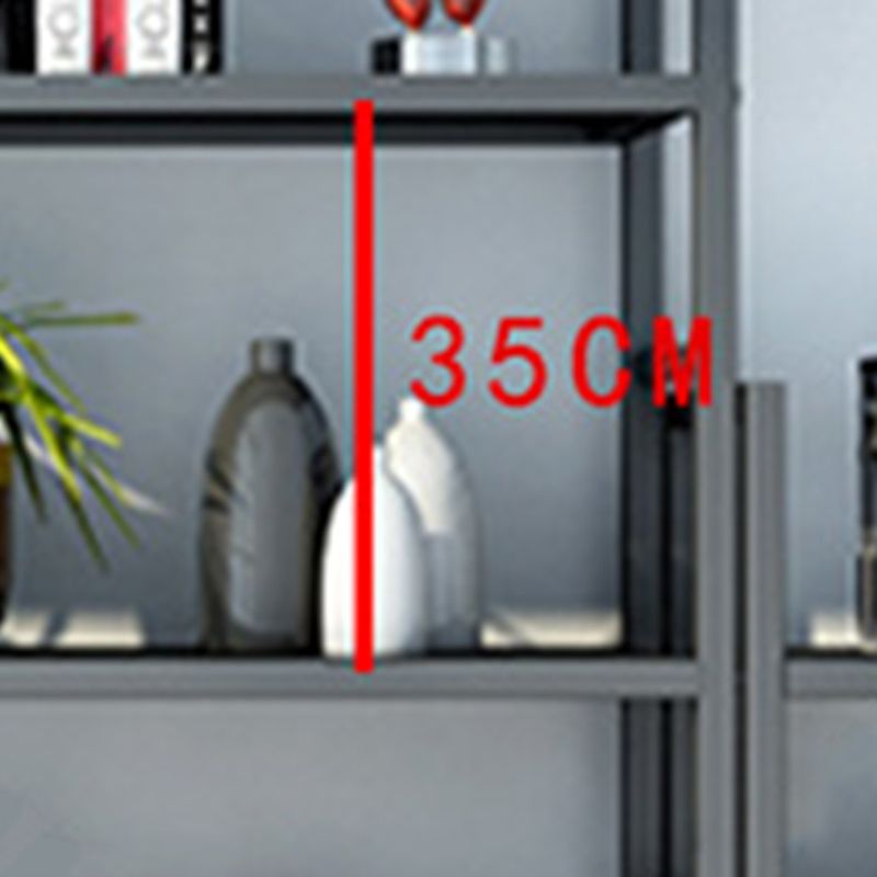 3/4/5-Shelf Iron Etagere Bookshelf Black and White Vertical Bookcase for Living Room