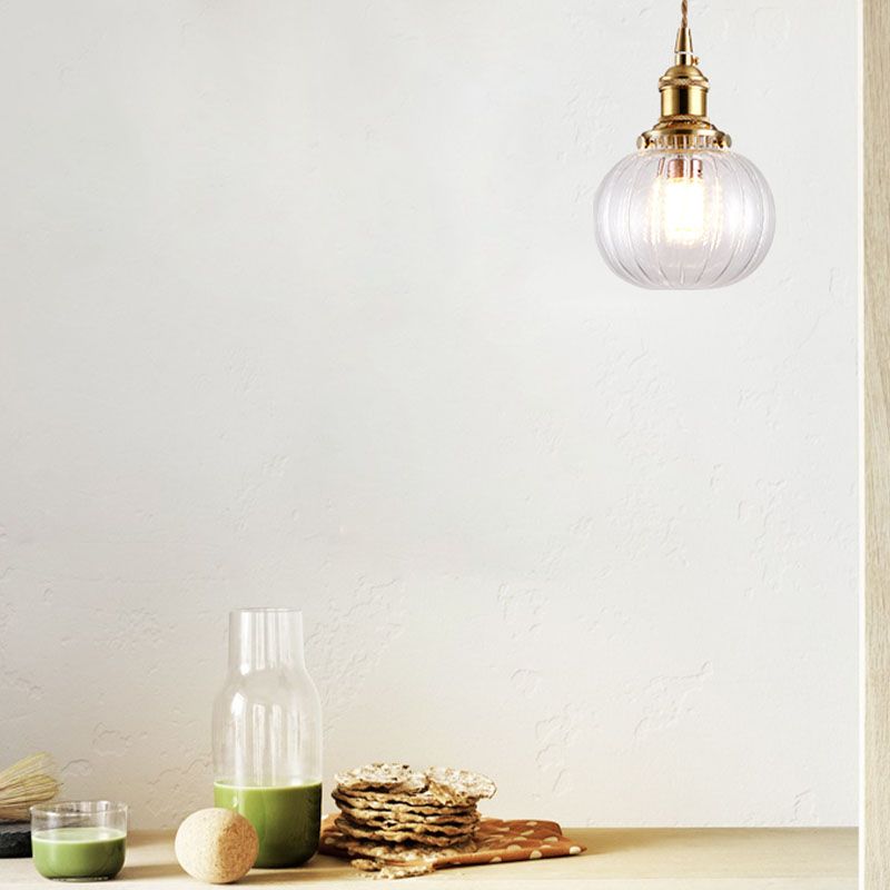 One Head Modern Clear Glass Pendant Light Bedroom Living Room Dining Room Pendant