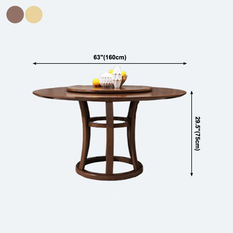 Mesa de madera maciza redonda minimalista Mesa de comedor estándar de cocina con base de pedestal