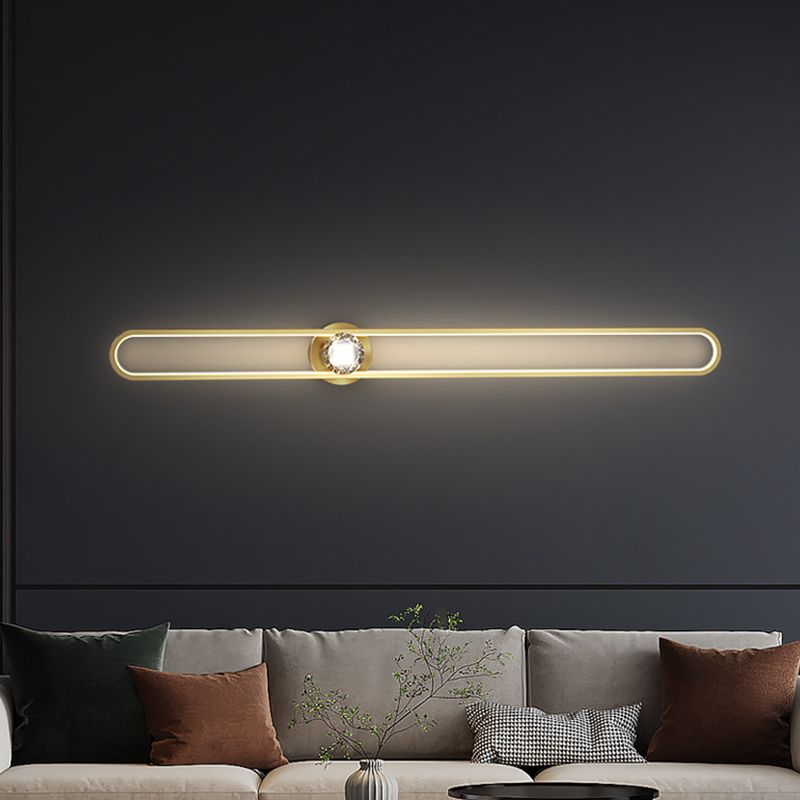 Metal LED Modern Wall Sconce Linear Shape Vanity Lamp with Acrylic Shade for Bathroom