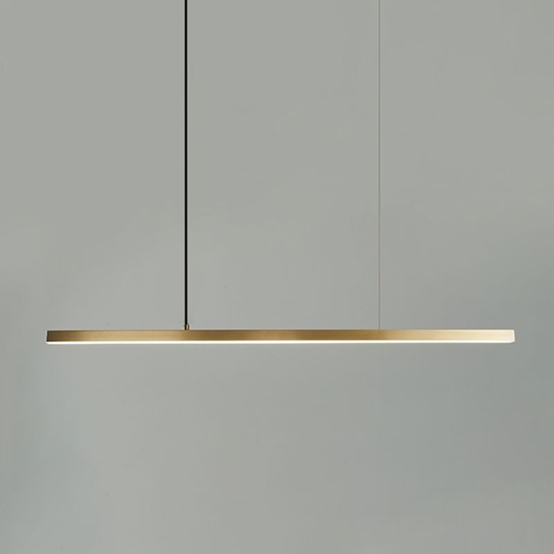 Modern Metal Pendant Light Linear Shape Island Light with Acrylic Shade for Bedroom
