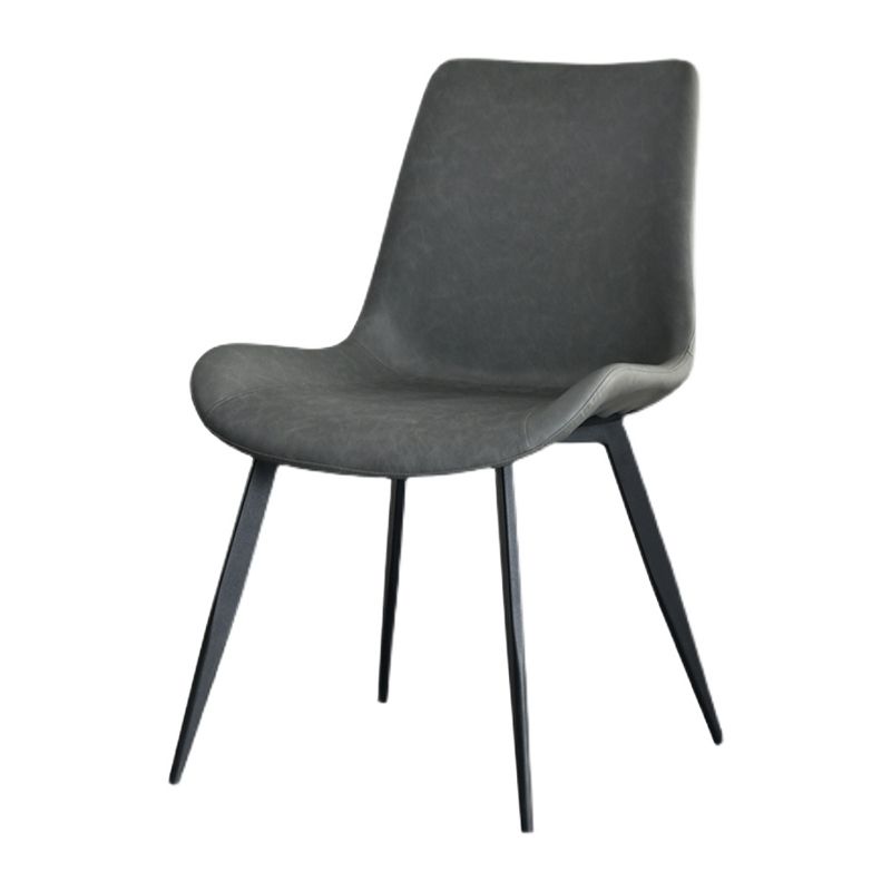 Chaises de salle à manger en cuir contemporain des chaises latérales sans bras solides