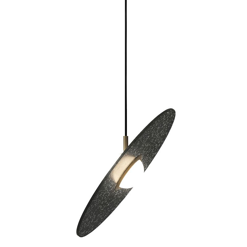 Modern Style Pendant Lighting Fixture Circle Pendant Ceiling Light with Stone Shade