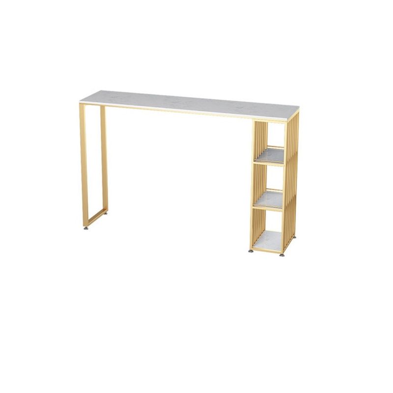 Glam Bar Height Table Faux Marble Top Bistro Pub Table for Patio Use