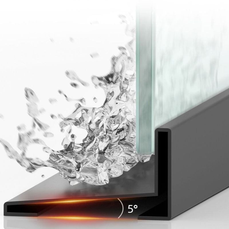 Bypass Semi Frameless Shower Door Tempered Glass Shower Door in Black