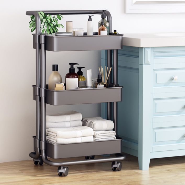 Movable Plastic Bookshelf Nordic Home Open Bookcase with Casters