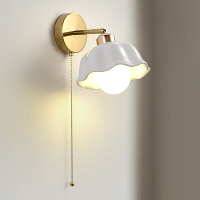 Dome Wall Lighting Simplicity 1 Light Rustic Wall Sconces in White